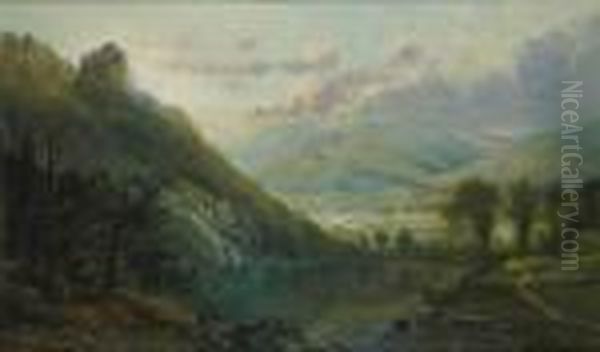 Nebraska Notch, Green Mountains, Vermont Oil Painting by Edmund Darch Lewis