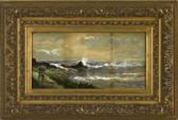 Coastal Scene Oil Painting by Edmund Darch Lewis