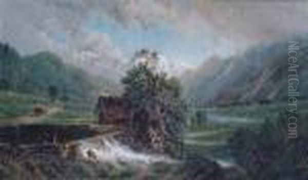 The Old Mill Oil Painting by Edmund Darch Lewis