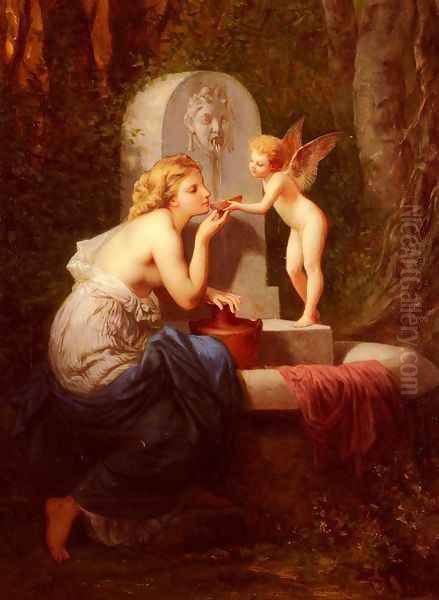 At The Fountain Oil Painting by Henri Pierre Picou