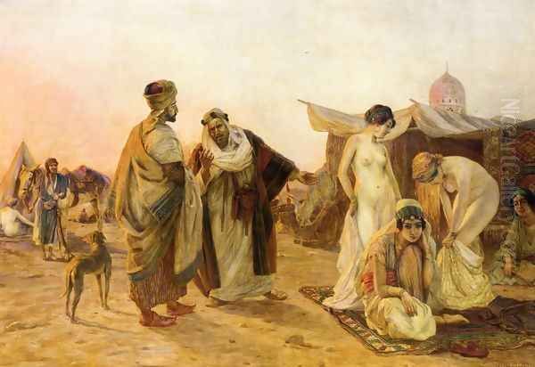 The Slave Market Oil Painting by Otto Pilny