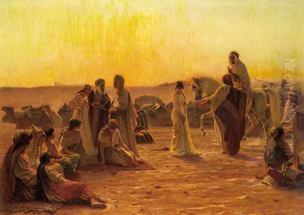 The Slave Market I Oil Painting by Otto Pilny