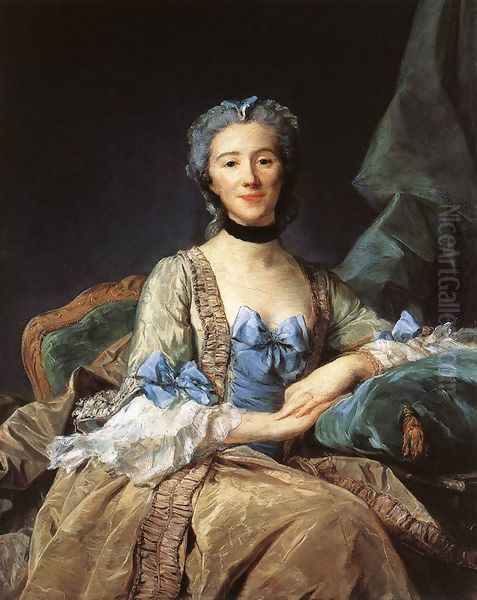 Madame de Sorquainville 1749 Oil Painting by Jean-Baptiste Perronneau