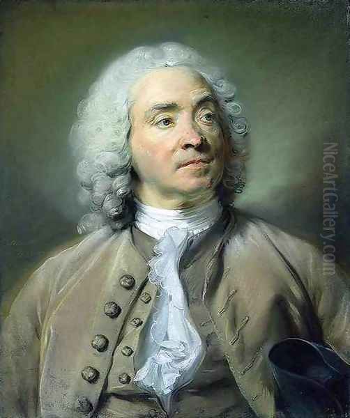 Portrait of Gabriel Huquier 1747 Oil Painting by Jean-Baptiste Perronneau