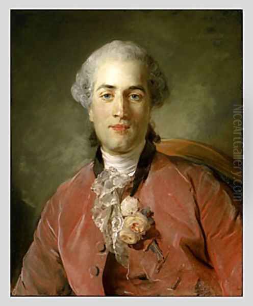 Olivier Journu 1756 Oil Painting by Jean-Baptiste Perronneau