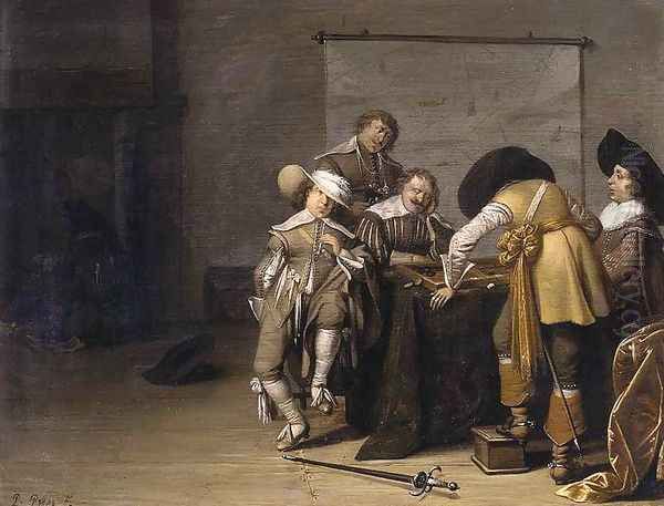 Guardroom Interior Oil Painting by Pieter Symonsz. Potter