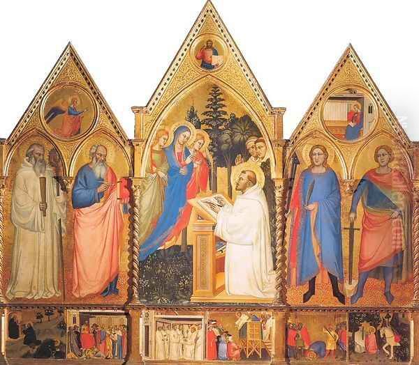 St. Bernard's Vision of the Virgin with Saints Oil Painting by Matteo di Pacino