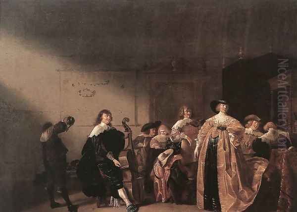 Party Scene with Music 1635-40 Oil Painting by Anthonie Palamedesz