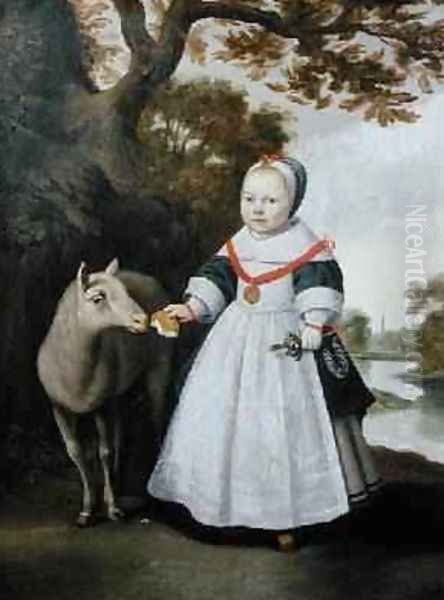 Child and Sheep, 1655 Oil Painting by Anthonie Palamedesz