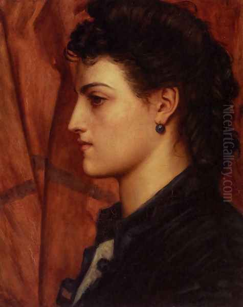 Head Of An Italian Girl Oil Painting by Valentine Cameron Prinsep