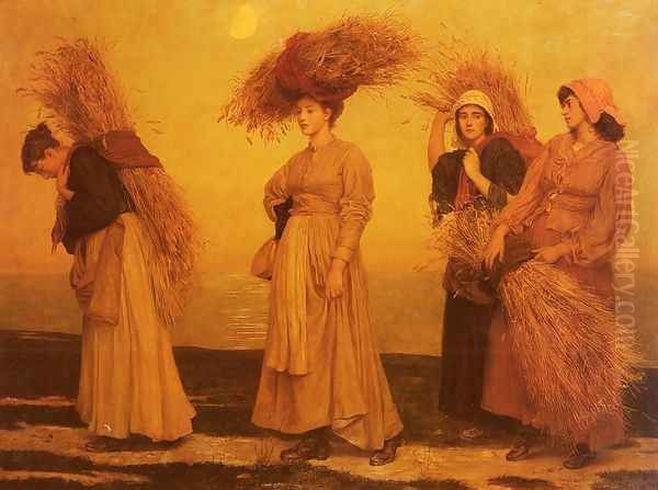 Home From Gleaning Oil Painting by Valentine Cameron Prinsep