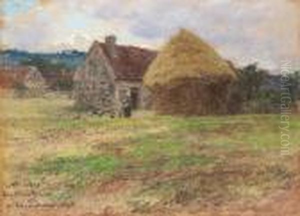 Les Meules De Foins Oil Painting by Leon Augustin Lhermitte