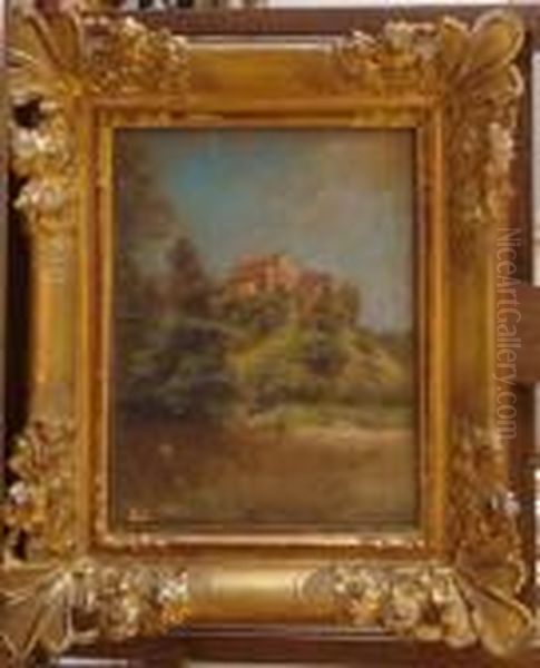 Demeure En Haut D'une Colline Oil Painting by Leon Augustin Lhermitte