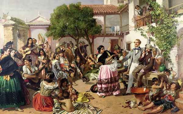 Life Among the Gypsies, Seville, 1853 Oil Painting by John Phillip