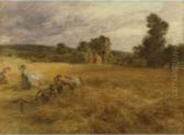 L'orage En Moisson Oil Painting by Leon Augustin Lhermitte