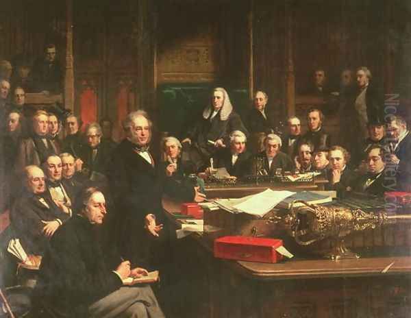 Lord Palmerston Addressing the House of Commons During the Debates on the Treaty of France in February 1860, 1863 Oil Painting by John Phillip