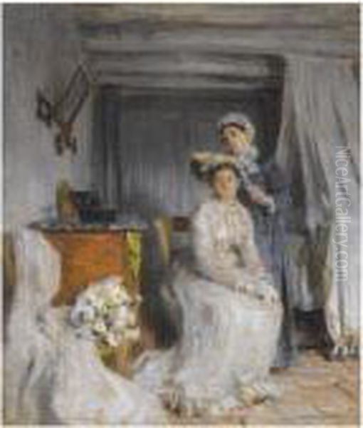 Le Couronnement De La Mariee Oil Painting by Leon Augustin Lhermitte