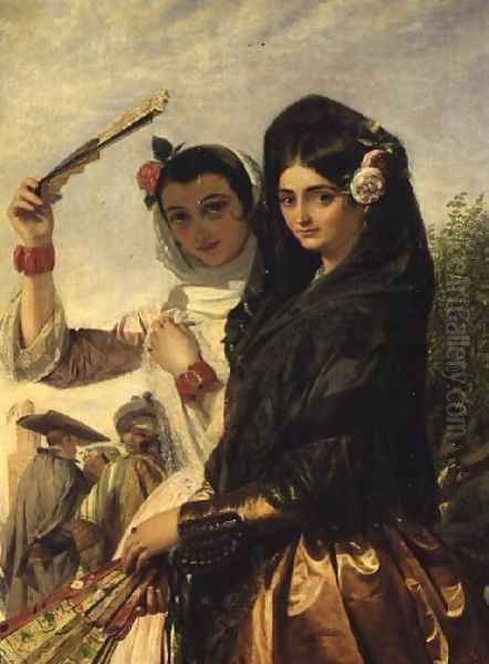 Daughters of the Alhambra Oil Painting by John Phillip