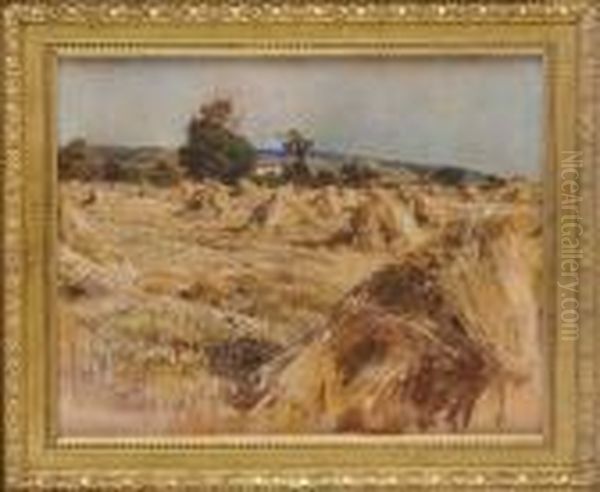 Gerbes En Tas, Plaine De Mezy Oil Painting by Leon Augustin Lhermitte