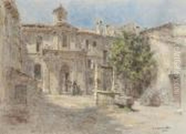 La Chapelle Des Penitents Gris, Avignon Oil Painting by Leon Augustin Lhermitte