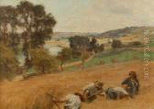 La Moisson Dans La Vallee Oil Painting by Leon Augustin Lhermitte