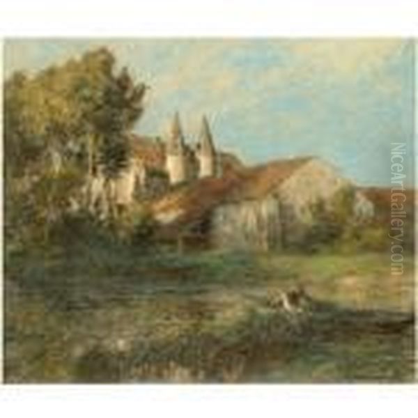 Le Chateau D'armentieres D'ourcq Oil Painting by Leon Augustin Lhermitte