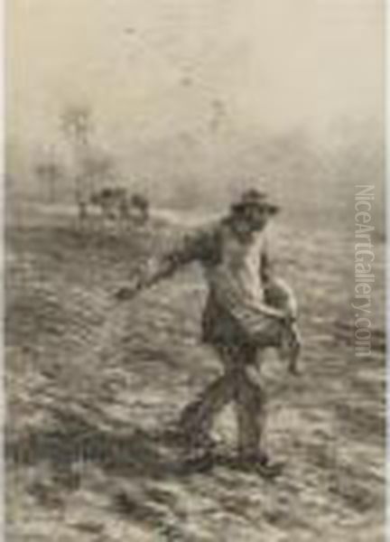 Le Semeur (the Sower) Oil Painting by Leon Augustin Lhermitte