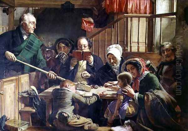 Collecting the Offering in a Scottish Kirk, 1855 Oil Painting by John Phillip