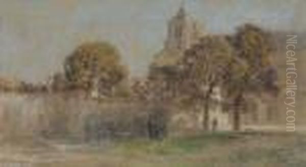 La Cathedrale De Bourges Oil Painting by Leon Augustin Lhermitte