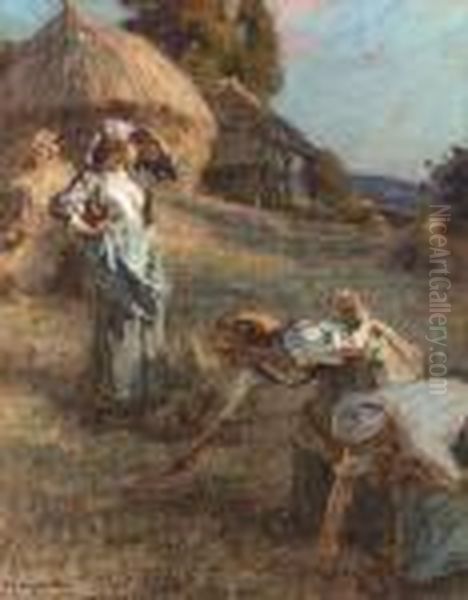 The Haymakers Oil Painting by Leon Augustin Lhermitte