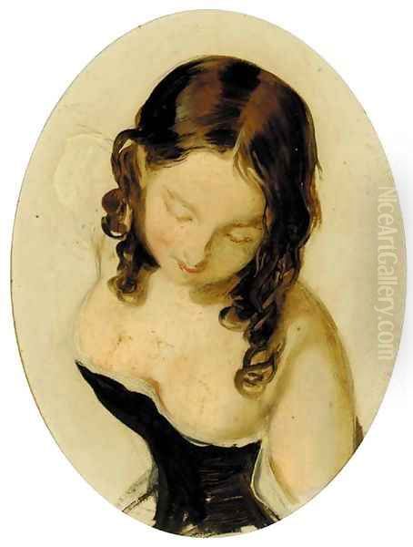 A young girl, a sketch Oil Painting by John Phillip