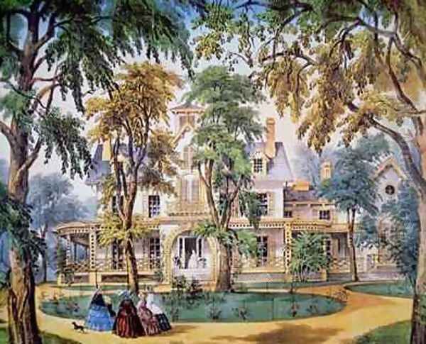 A planters house, c.1858 Oil Painting by Frances Flora Bond (Fanny) Palmer