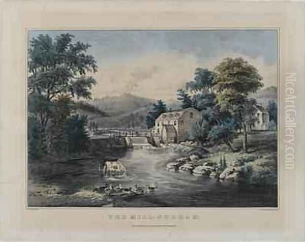 The Mill-Stream, published by Currier and Ives, New York Oil Painting by Frances Flora Bond (Fanny) Palmer