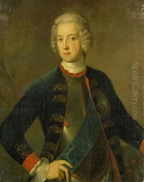 Crown Prince Frederick II, 1728 Oil Painting by Antoine Pesne