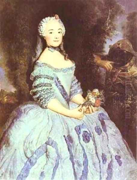 The Actress Babette Cochois 1750 Oil Painting by Antoine Pesne