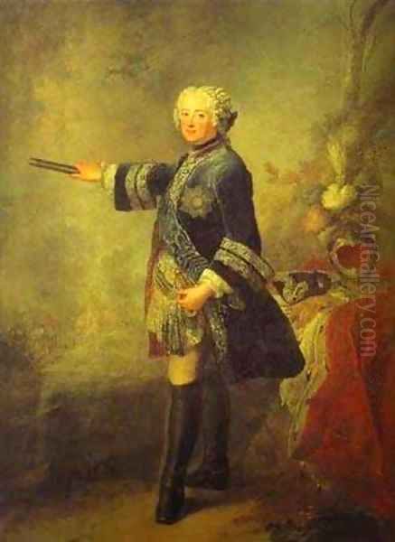 Portrait Of Frederick II 1743 Oil Painting by Antoine Pesne