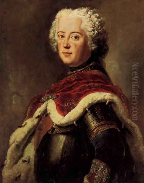 Frederick the Great as Crown Prince Oil Painting by Antoine Pesne