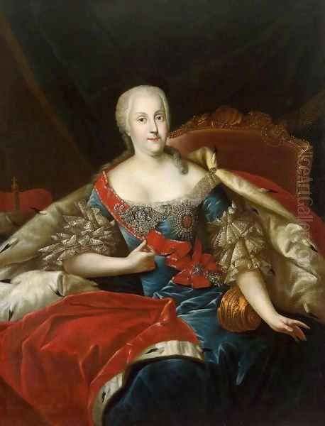 Portrait of Johanna Elisabeth, Princess of Anhalt-Zerbst Oil Painting by Antoine Pesne