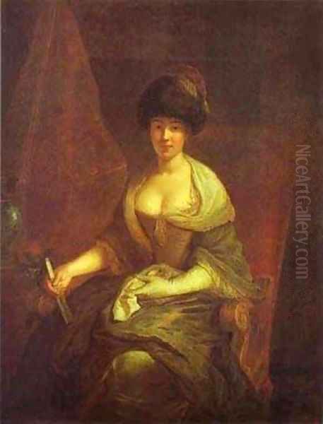 Portrait Of Maria Susanna Dinglinger 1721 Oil Painting by Antoine Pesne