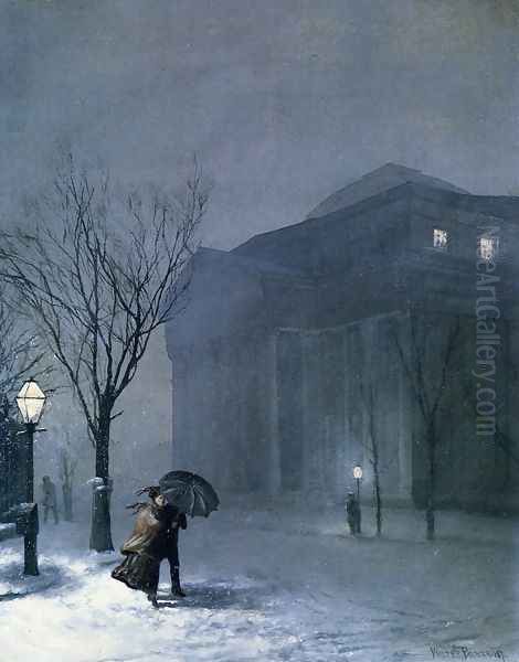 Albany in the Snow Oil Painting by Walter Launt Palmer