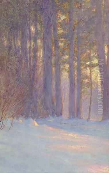 Woods in Snow at Dusk Oil Painting by Walter Launt Palmer