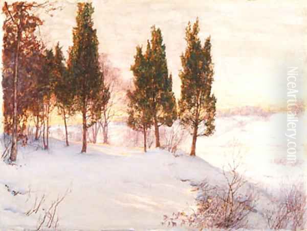 Sunlit reflections in winter Oil Painting by Walter Launt Palmer