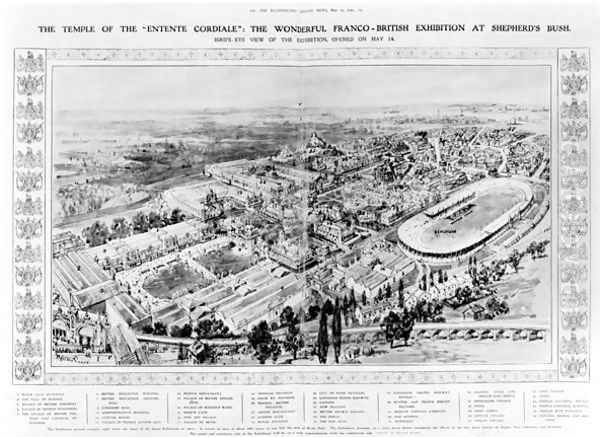 The Temple of the Entente Cordiale The Wonderful Franco-British Exhibition at Shepherds Bush, from The Illustrated London News, 16th May 1908 Oil Painting by Melton Prior