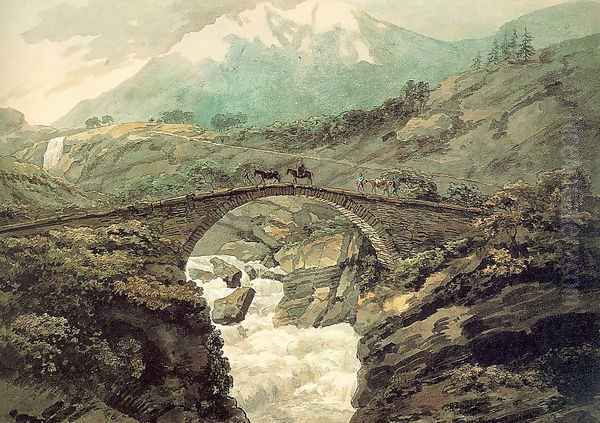 Bridge near Mount Grimsel 1770 Oil Painting by William Pars