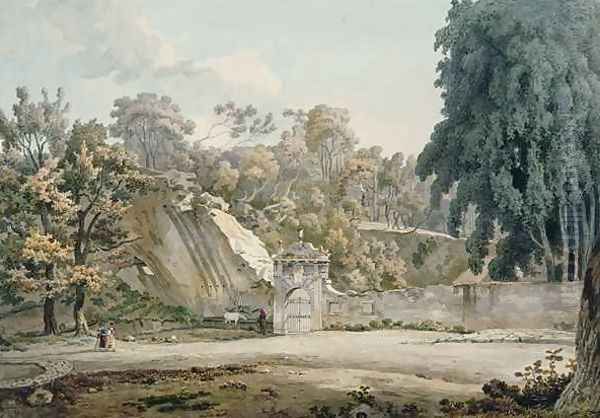 Park Gateway and Fountain Oil Painting by William Pars