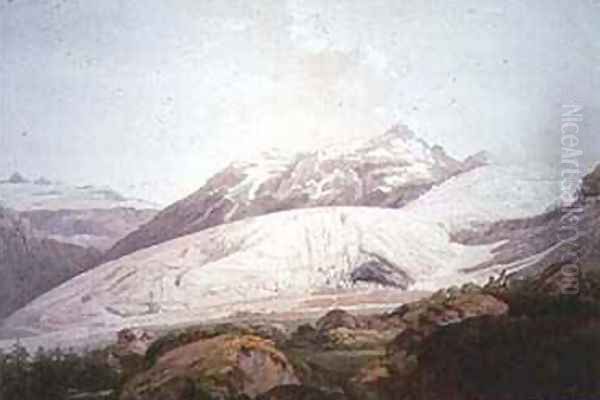 Rhone Glacier Oil Painting by William Pars