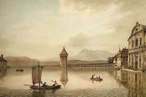 A View at Lucerne Oil Painting by William Pars