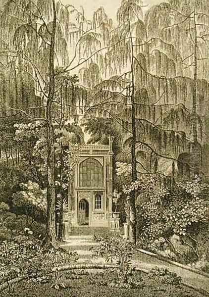 View of the Chapel in the Garden at Strawberry Hill, engraved by Godfrey, 1784 Oil Painting by William Pars