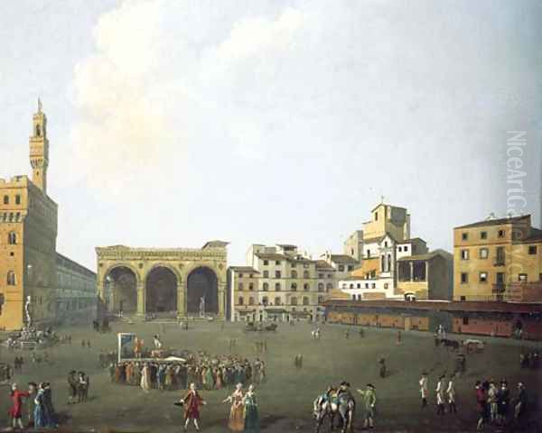 View of the Piazza della Signoria, Florence Oil Painting by Thomas Patch