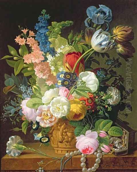 Still Life with Flowers Oil Painting by Jean-Louis Prevost